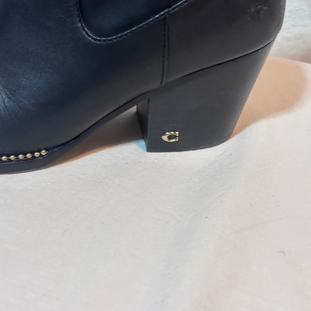 Coach Pell Leather Ankle Bootie in Black Size 9 Style G4847 - Picture 3 of 10